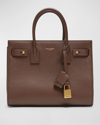 Saint Laurent Baby Sac De Jour Grained Leather Top Handle Bag In Dark Noisette