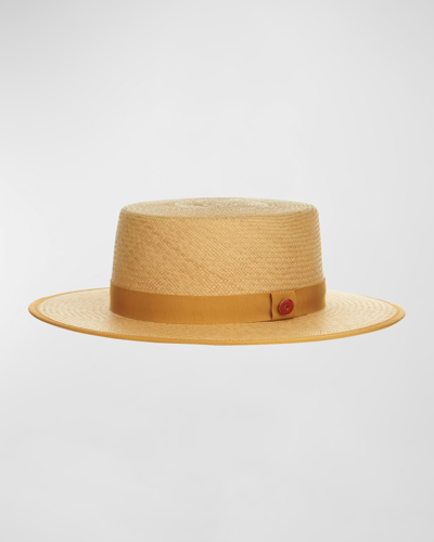 Keith James Men's Derby Straw Hat In Natural Tan