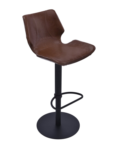 Armen Living Aspen Adjustable Swivel Bar Stool In Brown