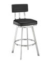 Armen Living Jinab Swivel Counter Stool In Black