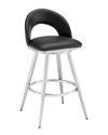 Armen Living Jinab Swivel Counter Stool In Black