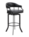 Armen Living Pharaoh Swivel Bar Stool In Black