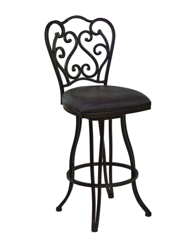 Armen Living Celeste 26 Counter Height Metal Swivel Barstool In Brown