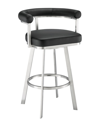 Armen Living Nolagam Swivel Counter Stool In Black