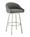 Armen Living Jinab Swivel Counter Stool In Grey