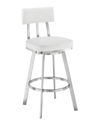 Armen Living Jinab Swivel Counter Stool In White