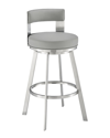 Armen Living Jinab Swivel Counter Stool In Grey