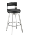 Armen Living Jinab Swivel Counter Stool In Black