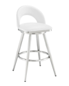Armen Living Jinab Swivel Counter Stool In White