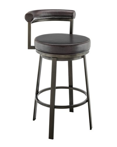 Armen Living Neura Swivel Bar Stool In Brown