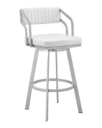 Armen Living Capri 26 Swivel Bar Stool In White
