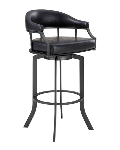 Armen Living Pharaoh Swivel Bar Stool In Black