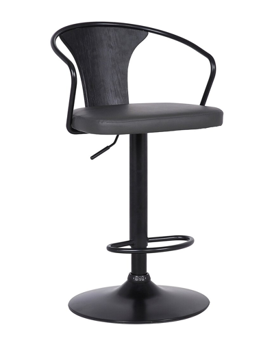 Armen Living Eagle Adjustable Height Bar Stool In Grey