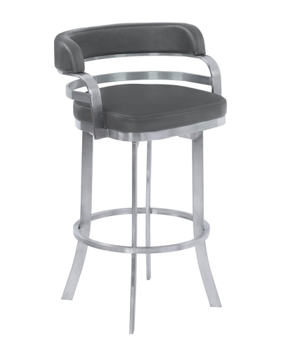 Armen Living Prinz 26 Counter Height Bar Stool In Grey