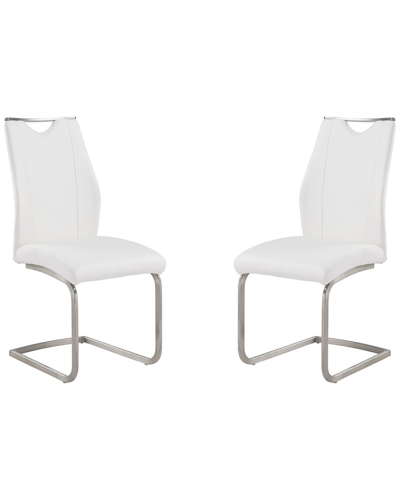Armen Living Bravo Contemporary Dining Chair In White