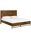 Armen Living Cusco Rustic Acacia Platform Queen Bed