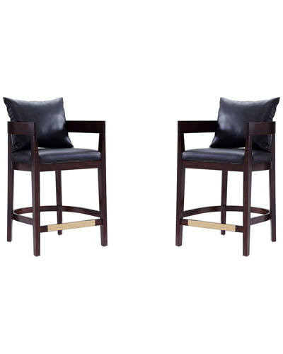 Manhattan Comfort Set Of 2 Ritz Counter Stools In Black