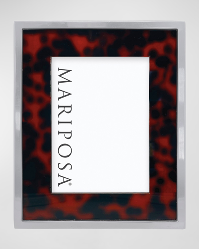 Mariposa Tortoise With Metal Border Picture Frame, 5" X 7" In White