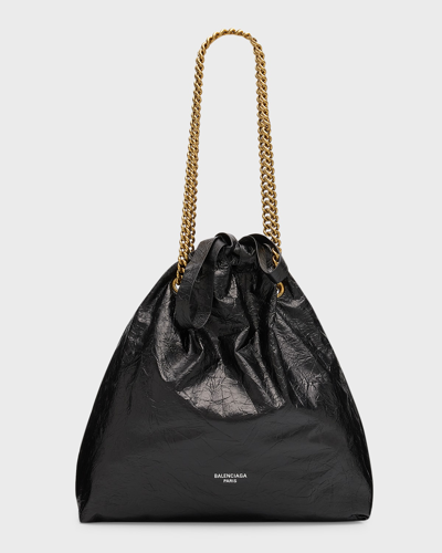 Balenciaga Crush Medium Tote Bag In 1000 Black