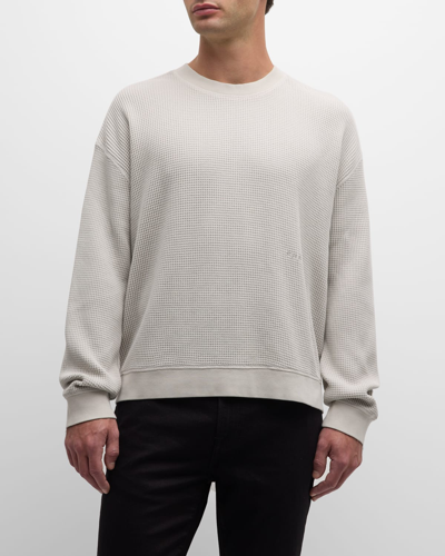 Frame Men's Waffle Textured Crew Sweatshirt In Oatmeal