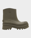 Chloé Elegant Grape Leaf Rain Boots With 5.5 Cm Heel In Grape Leaf