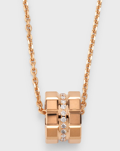 Chopard Ice Cube 18k Rose Gold Diamond Pendant Necklace