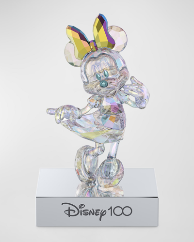 Swarovski Disney100 Minnie Mouse Crystal Figurine In White Multicolored