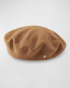 Helen Kaminski Ali Merino Wool Beret In Pale Camel