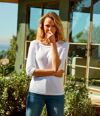 Michael Stars Dot 3/4 Sleeve Tee In Tamale