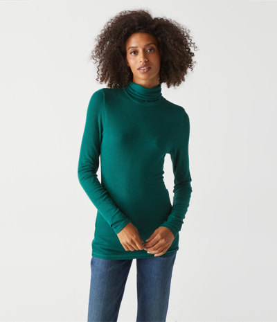 Michael Stars Gail Ribbed Turtleneck Top In Boysenberry