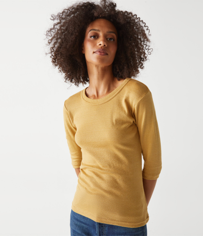 Michael Stars Dora Shine 3/4 Sleeve Tee In Java