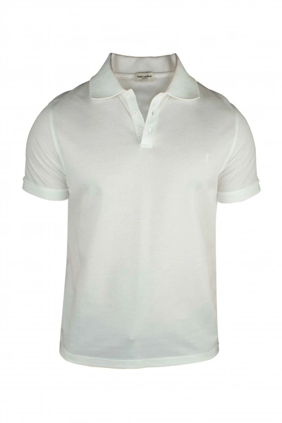 Saint Laurent Cassandre Polo Shirt In White