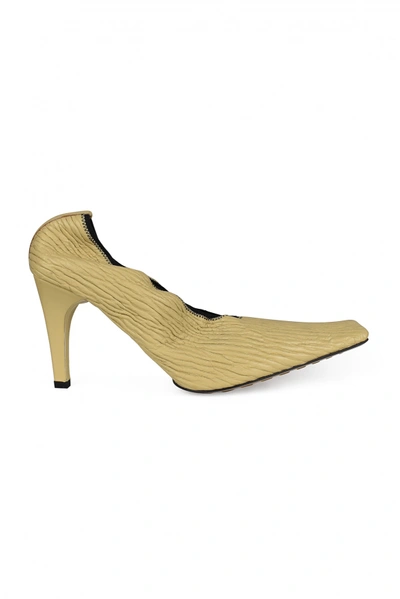 Bottega Veneta Beige Mostra Mary-Jane Pumps 2624 Cane Sugar