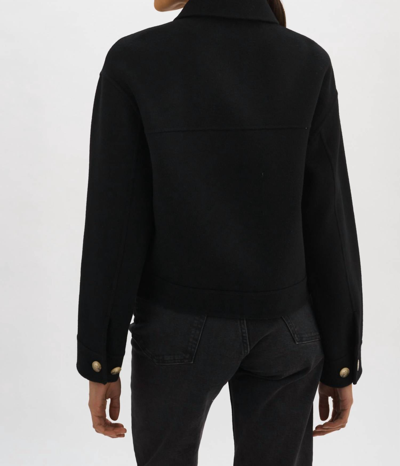Lamarque Danika Cropped Faux Fur Jacket In Black