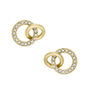Fossil Women's Hazel Icons Gold-tone Stainless Steel Stud Earrings In Gold