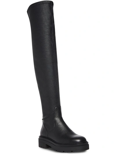 Steve Madden Industry Womens Textured Chunky Thigh-high Boots In Black