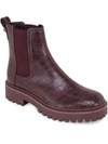 Kenneth Cole Reaction Salt Lug Womens Patent Pull On Chelsea Boots In White