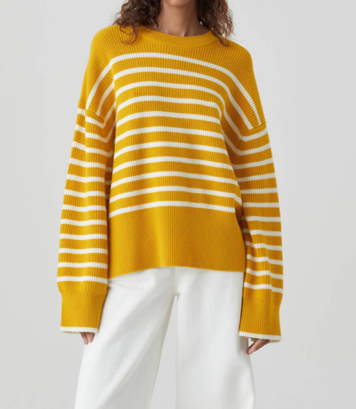 Closed Striped Crew Neck Top In Sunflower In Yellow