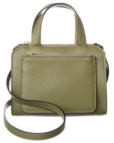 Valextra Passepartout Mini Leather Tote In Green