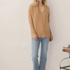 NOT MONDAY SIENA CASHMERE V NECK SWEATER IN CAMEL