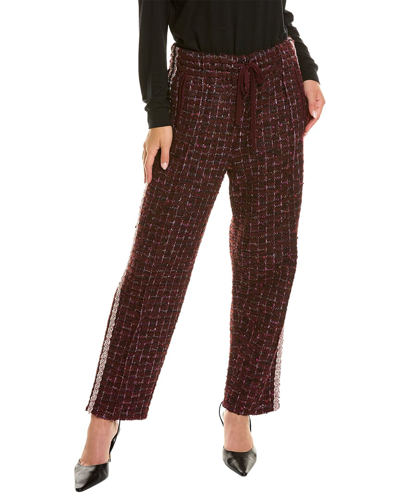 St John Transparent Textural Pant In Red