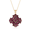 Ross-simons Rhodolite Garnet Cluster Pendant Necklace In 18kt Gold Over Sterling In Multi