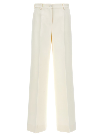 Dolce & Gabbana Flared Double Crepe Pants In White