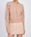 En Saison Gemma Cable Knit Sweater In Multi
