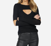 Michael Lauren Houston Long Sleeve Fitted Top In Black