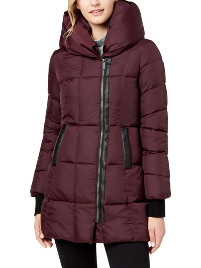 French Connection Womens Winter Water Repellent Parka Coat In Pink