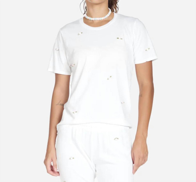 Michael Lauren Hall Tee With Floral Ribbons In White
