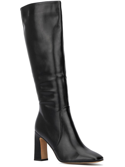 Gabrielle Union Lisi Womens Square Toe Side Zip Knee-high Boots In Black