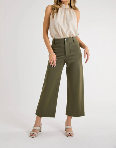Hailey & Co Super Stretch Knit Pant In Olive In Green