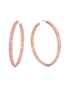 LANA JEWELRY 14K ROSE GOLD 3.57 CT. TW. DIAMOND SCATTERED EDGE HOOPS